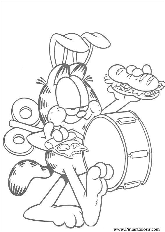 Pintar e Colorir Garfield - Desenho 074