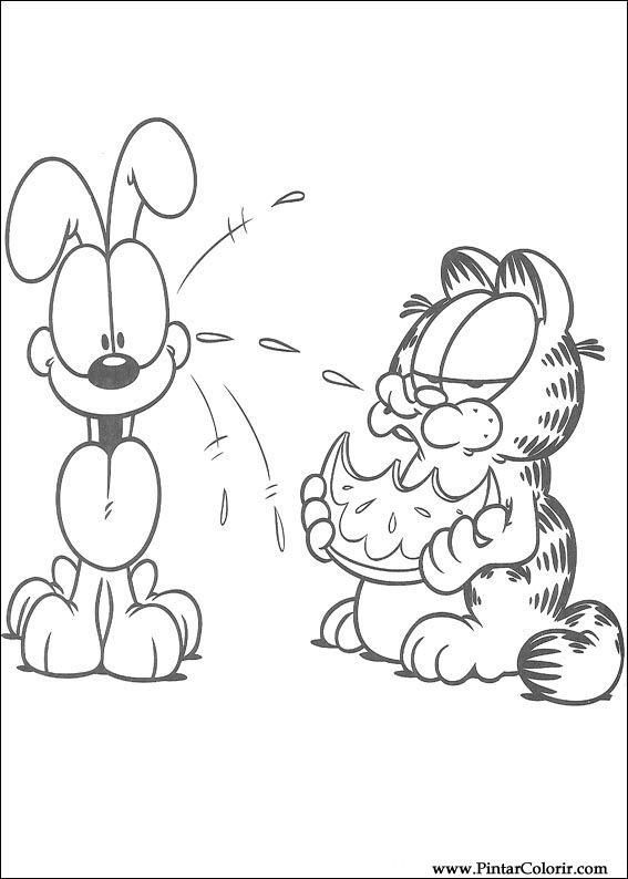 Pintar e Colorir Garfield - Desenho 075