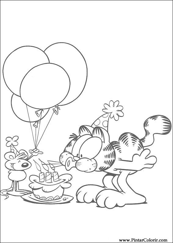 Pintar e Colorir Garfield - Desenho 076