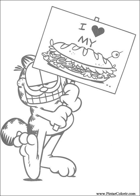 Pintar e Colorir Garfield - Desenho 084