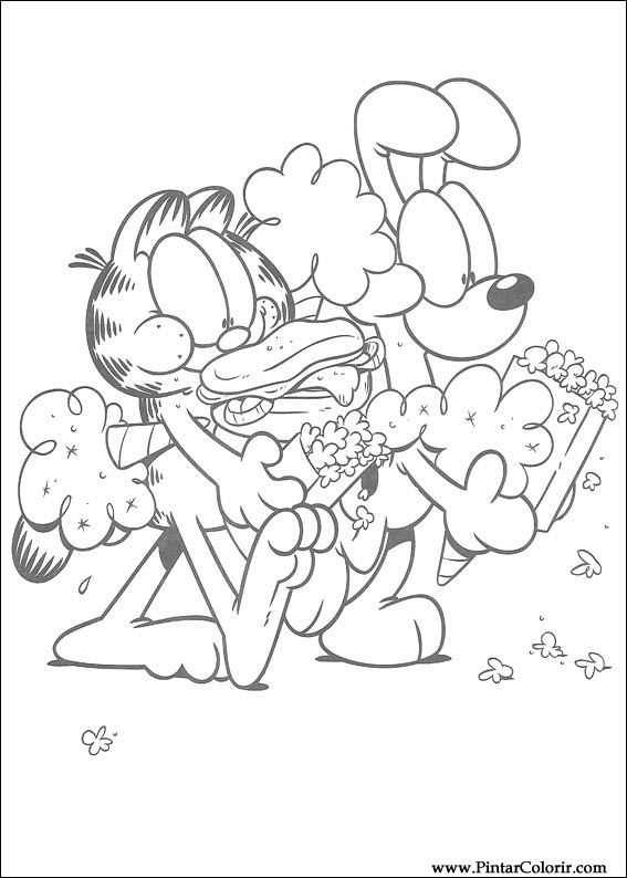 Pintar e Colorir Garfield - Desenho 087