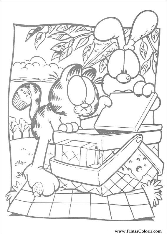 Pintar e Colorir Garfield - Desenho 091