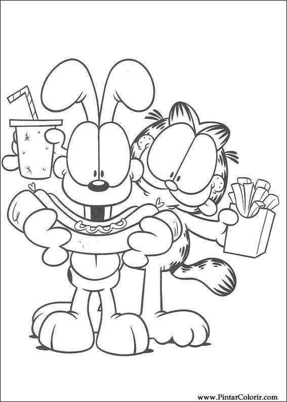 Pintar e Colorir Garfield - Desenho 094