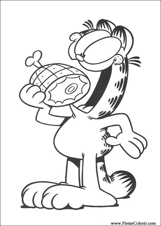Pintar e Colorir Garfield - Desenho 096