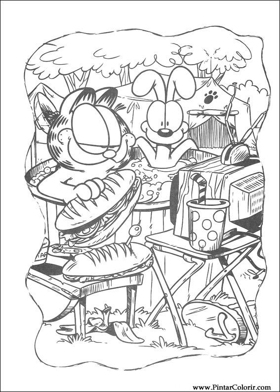 Pintar e Colorir Garfield - Desenho 098