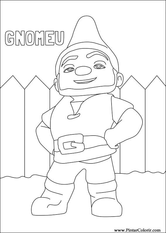 Pintar e Colorir Gnomeu Julieta - Desenho 002