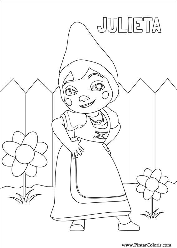 Pintar e Colorir Gnomeu Julieta - Desenho 003