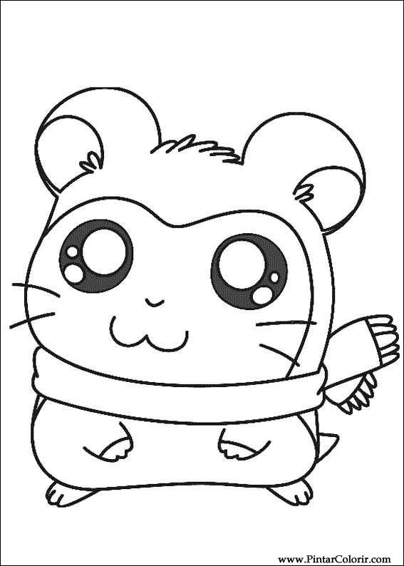 Pintar e Colorir Hamtaro - Desenho 005