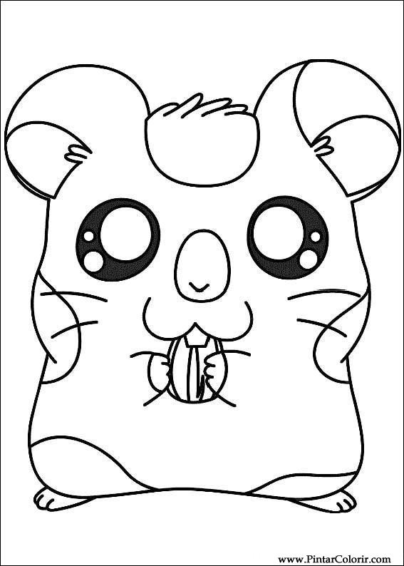 Pintar e Colorir Hamtaro - Desenho 007