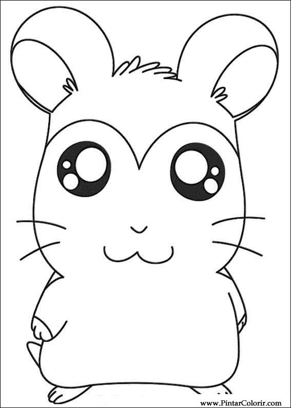 Pintar e Colorir Hamtaro - Desenho 008