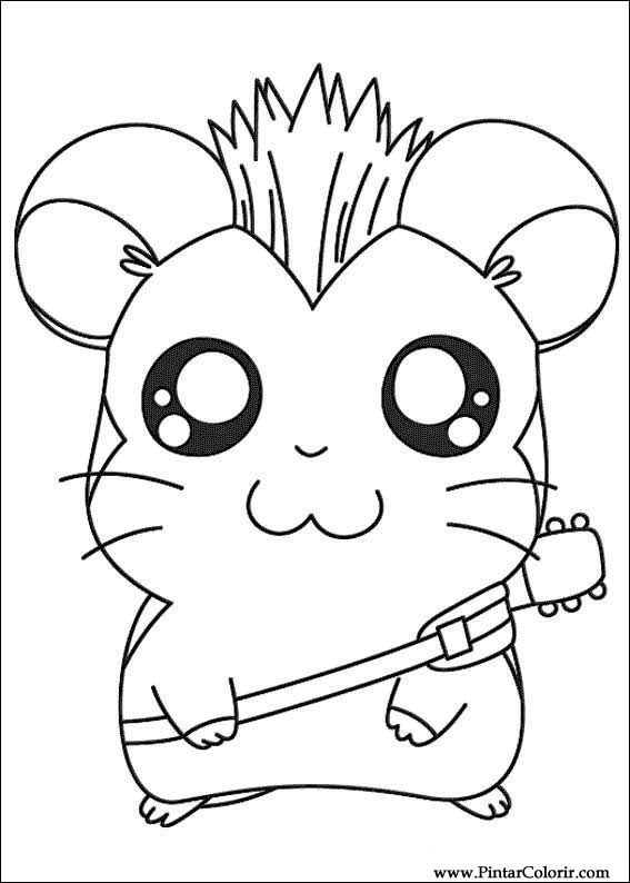 Pintar e Colorir Hamtaro - Desenho 009