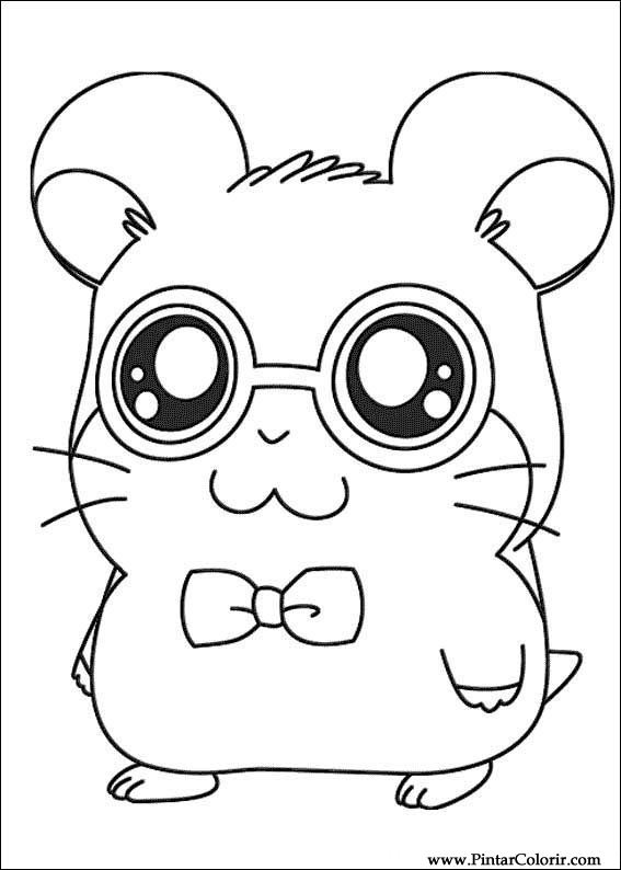 Pintar e Colorir Hamtaro - Desenho 012