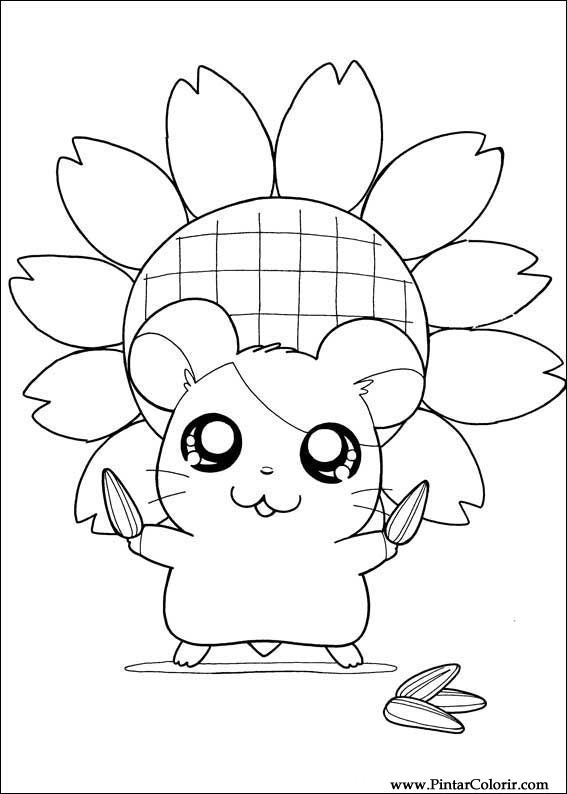 Pintar e Colorir Hamtaro - Desenho 016