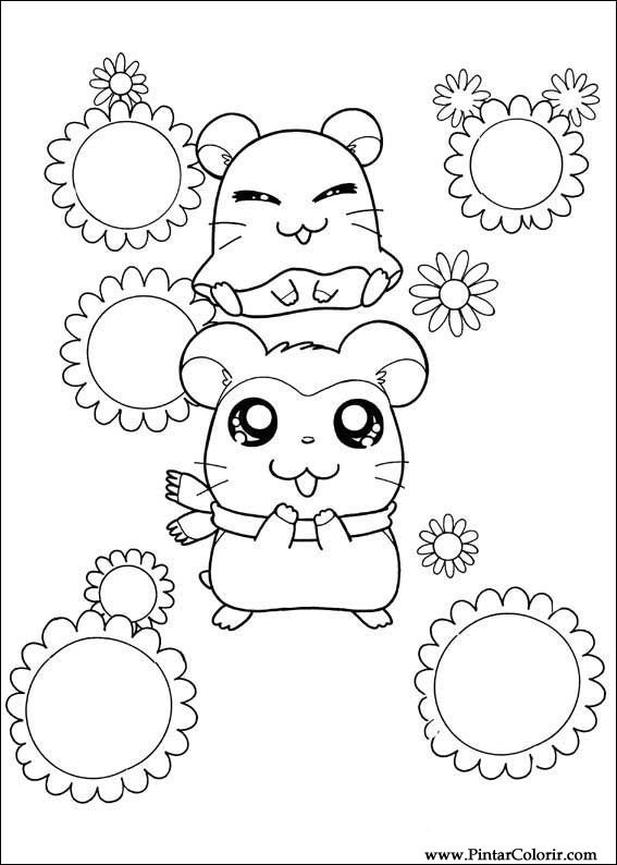 Pintar e Colorir Hamtaro - Desenho 017