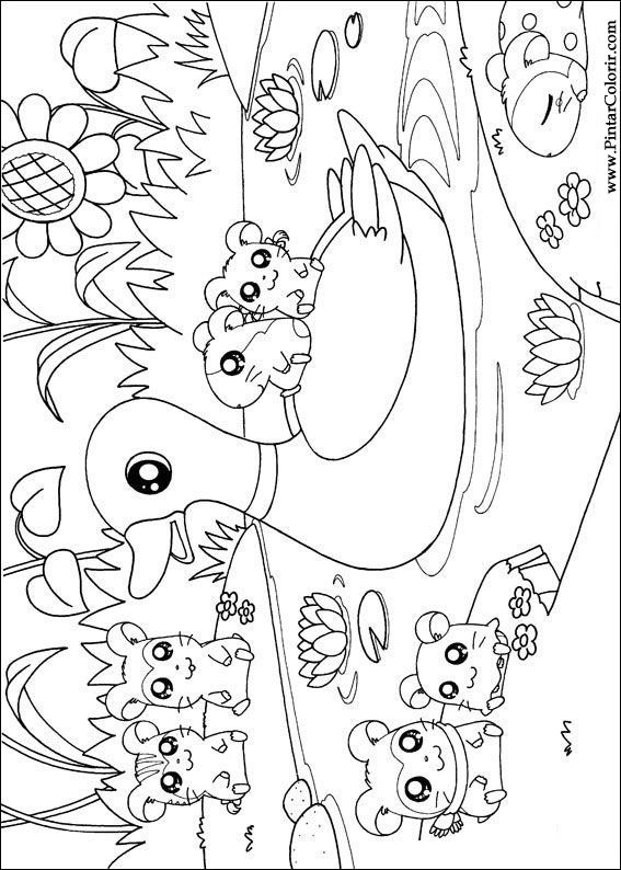 Pintar e Colorir Hamtaro - Desenho 018