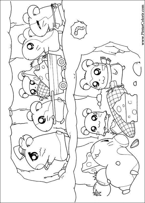 Pintar e Colorir Hamtaro - Desenho 019