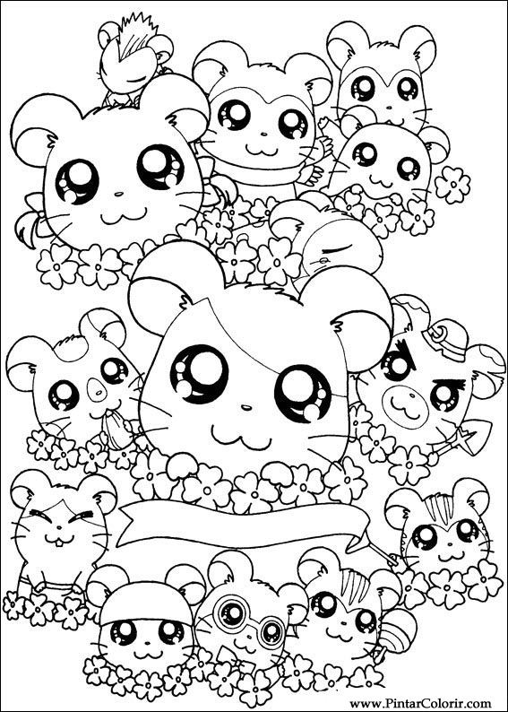 Pintar e Colorir Hamtaro - Desenho 020