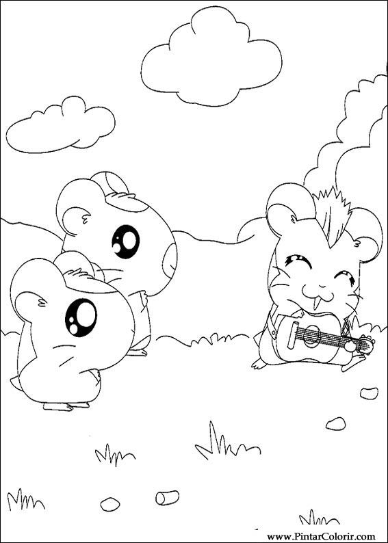 Pintar e Colorir Hamtaro - Desenho 021