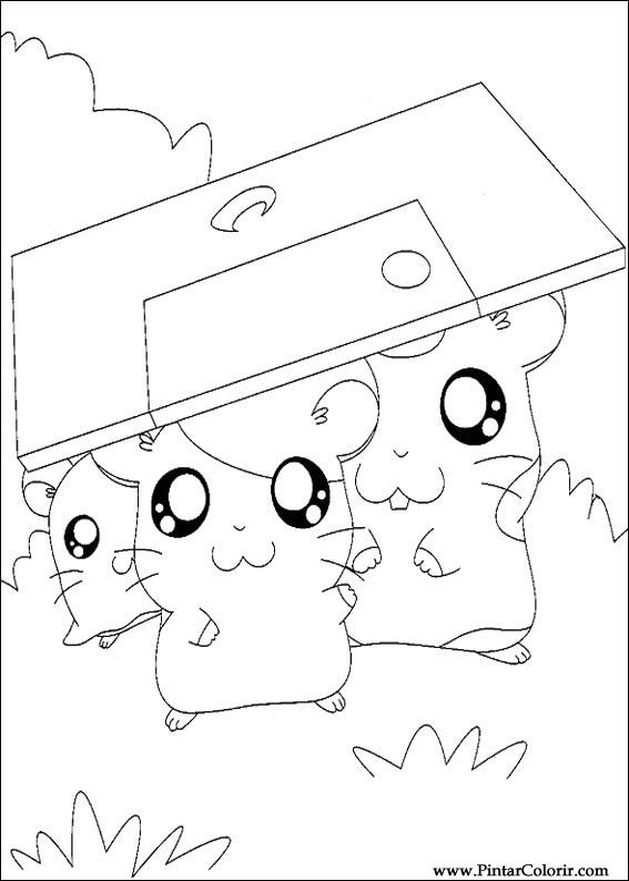 Pintar e Colorir Hamtaro - Desenho 023