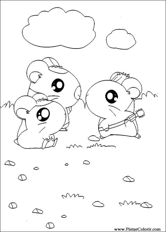 Pintar e Colorir Hamtaro - Desenho 024