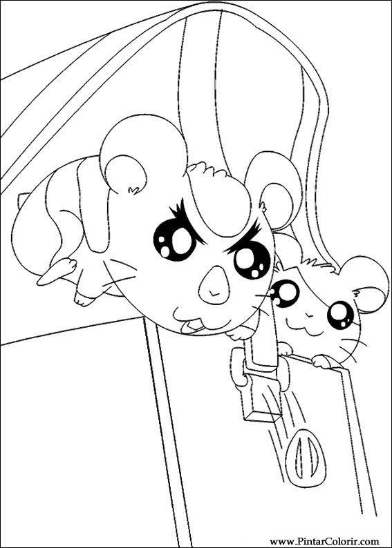 Pintar e Colorir Hamtaro - Desenho 026