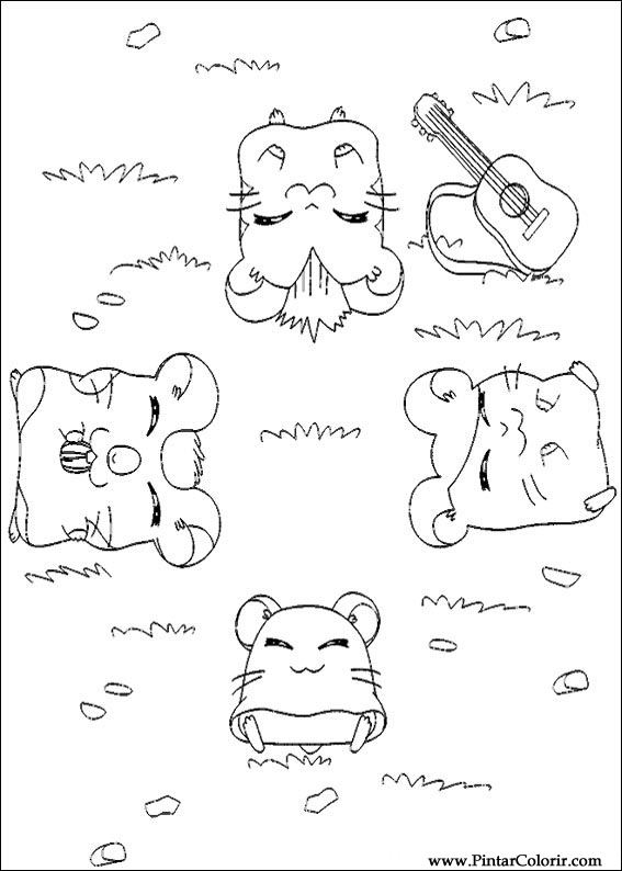 Pintar e Colorir Hamtaro - Desenho 029