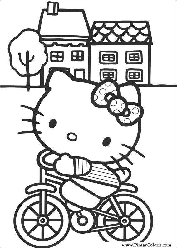 Pintar e Colorir Hello Kitty - Desenho 001