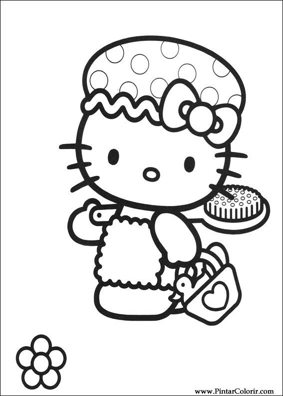 Pintar e Colorir Hello Kitty - Desenho 002