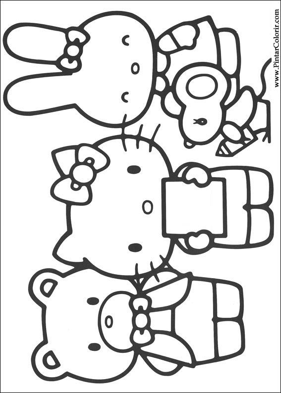 Pintar e Colorir Hello Kitty - Desenho 004