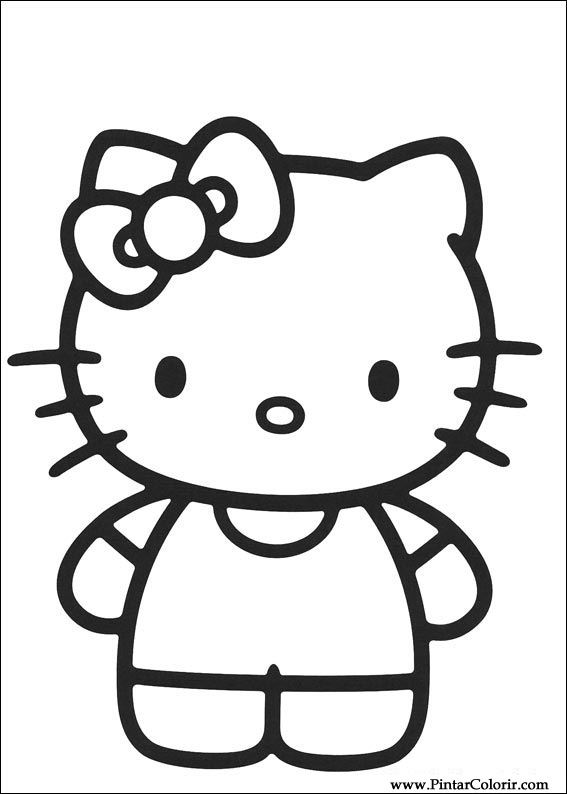 Pintar e Colorir Hello Kitty - Desenho 007