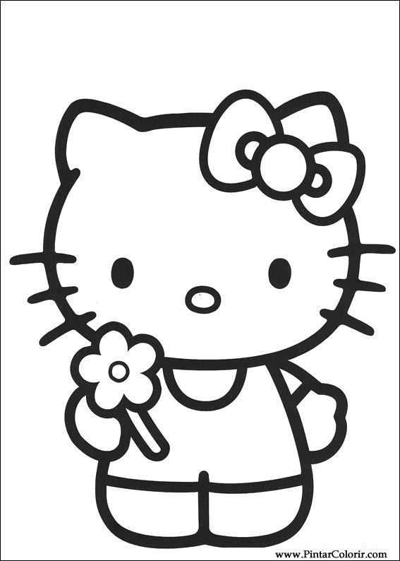 Pintar e Colorir Hello Kitty - Desenho 008