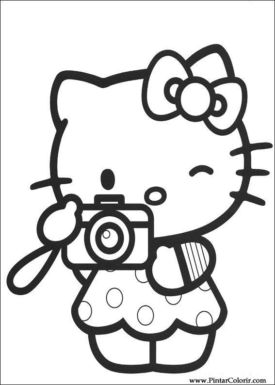 Pintar e Colorir Hello Kitty - Desenho 010