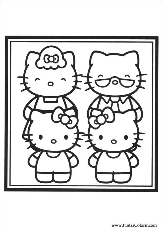 Pintar e Colorir Hello Kitty - Desenho 011
