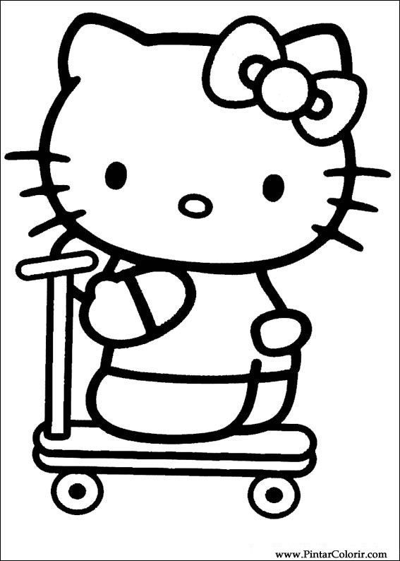 Pintar e Colorir Hello Kitty - Desenho 012