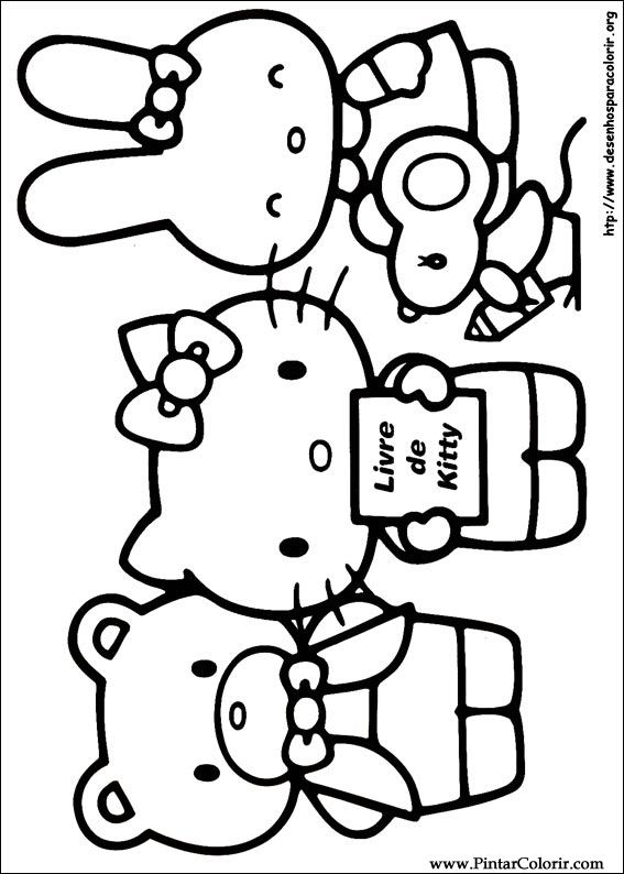 Pintar e Colorir Hello Kitty - Desenho 014
