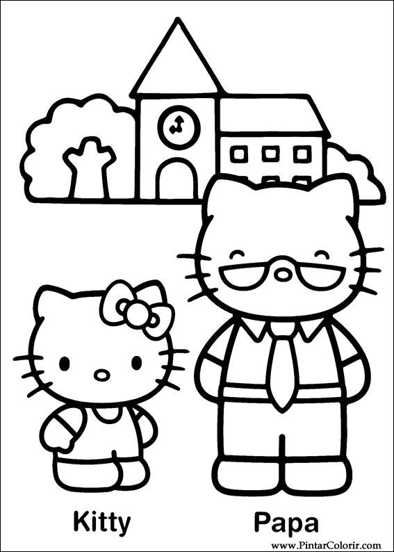 Pintar e Colorir Hello Kitty - Desenho 019