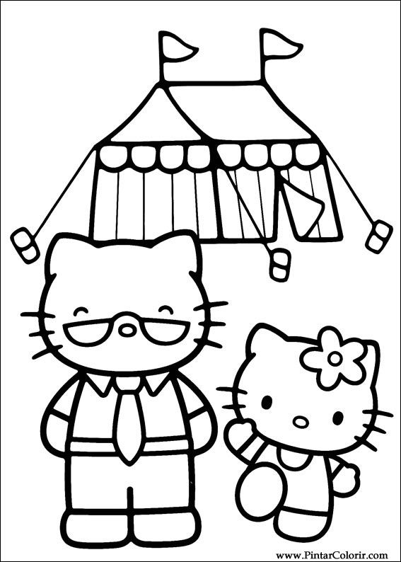 Pintar e Colorir Hello Kitty - Desenho 020