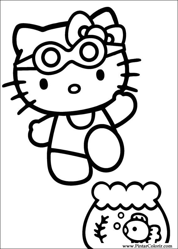 Pintar e Colorir Hello Kitty - Desenho 021