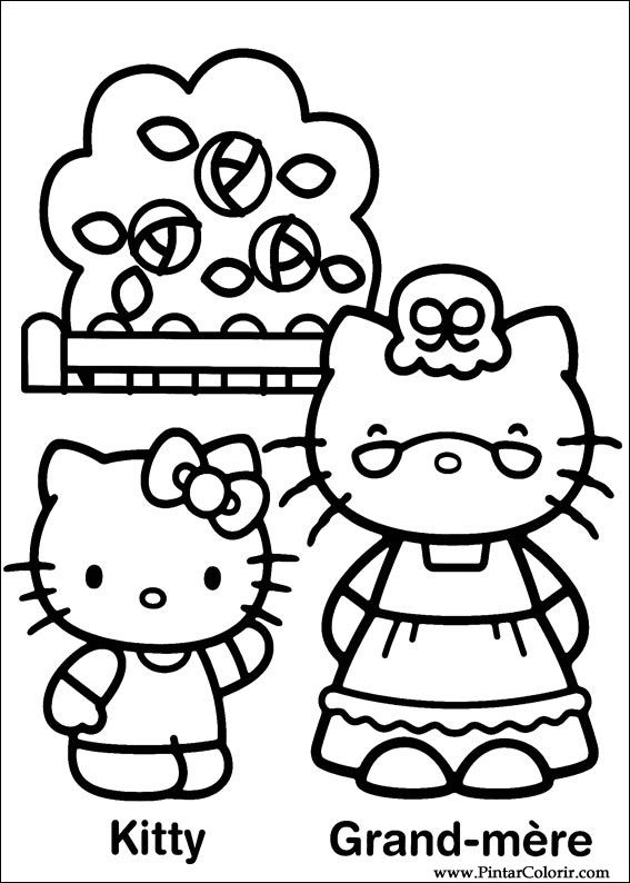 Pintar e Colorir Hello Kitty - Desenho 023
