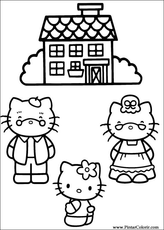 Pintar e Colorir Hello Kitty - Desenho 025