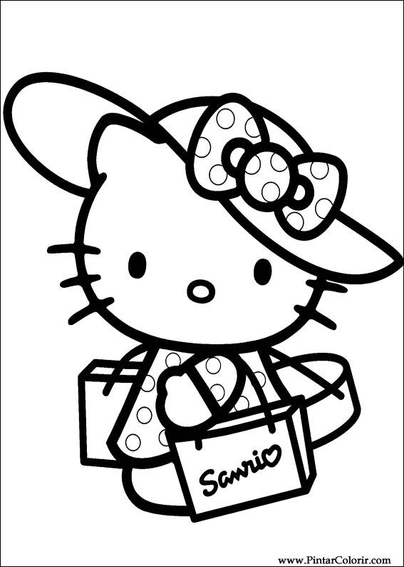 Pintar e Colorir Hello Kitty - Desenho 026