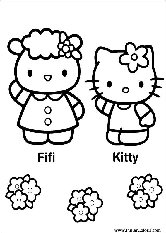 Pintar e Colorir Hello Kitty - Desenho 027