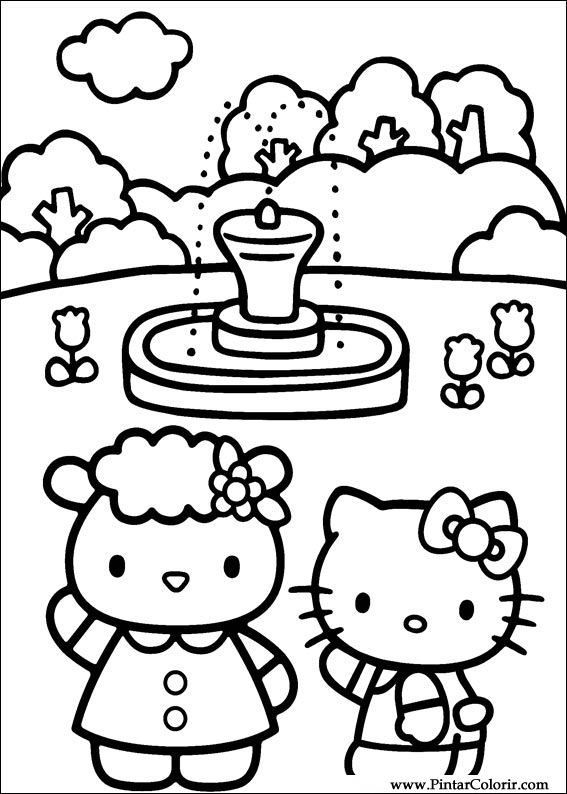 Pintar e Colorir Hello Kitty - Desenho 028