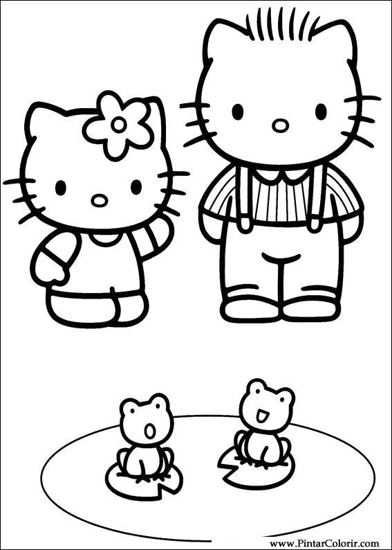 Pintar e Colorir Hello Kitty - Desenho 029