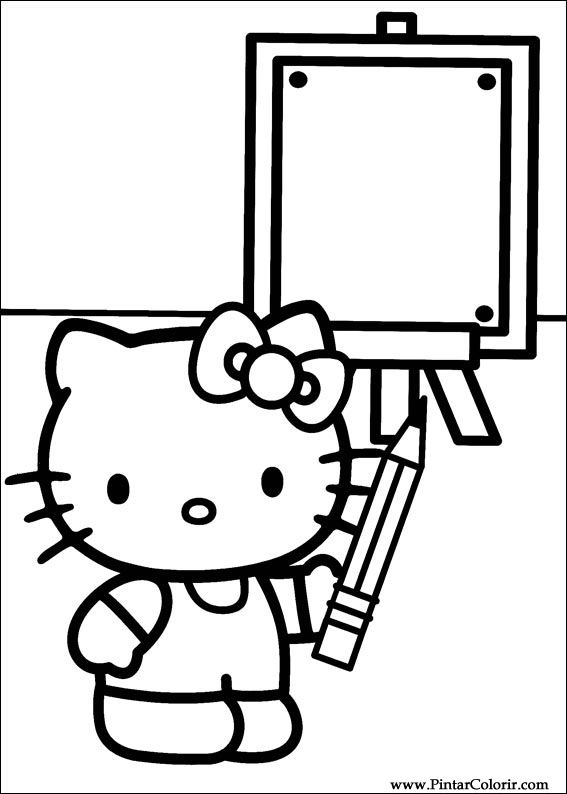 Pintar e Colorir Hello Kitty - Desenho 033