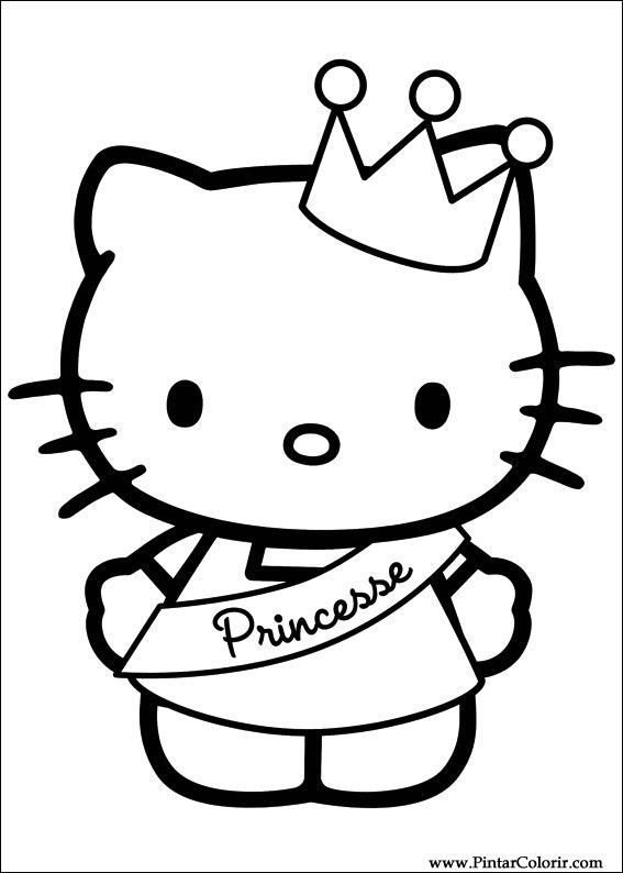 Desene Pentru Paint și Culoare Hello Kitty Print Design 035