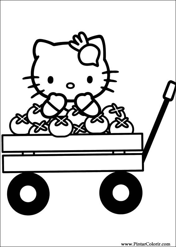 Pintar e Colorir Hello Kitty - Desenho 036
