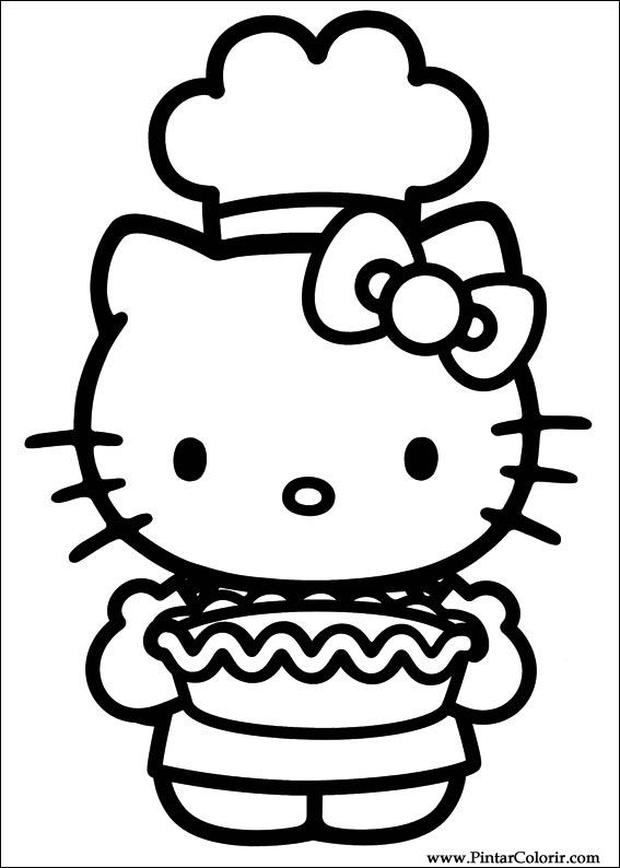 Pintar e Colorir Hello Kitty - Desenho 041