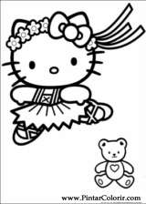 Pintar e Colorir Hello Kitty - Desenho 016