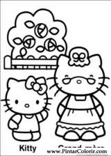 Pintar e Colorir Hello Kitty - Desenho 023